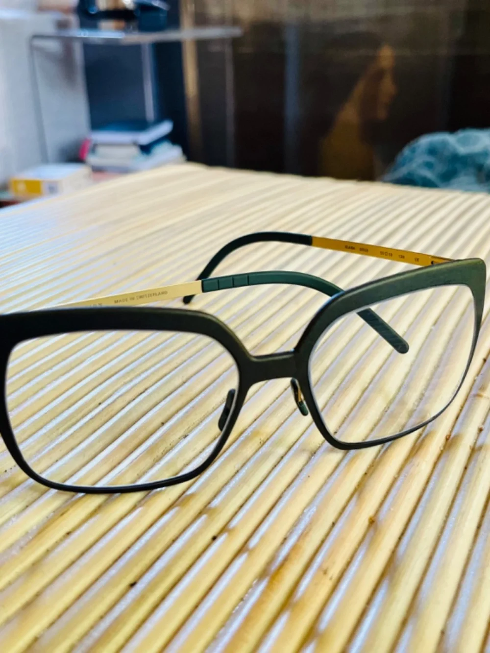Luxury Swiss Eyeglass Frames by Götti - Style Elana - Color Moss/Gold